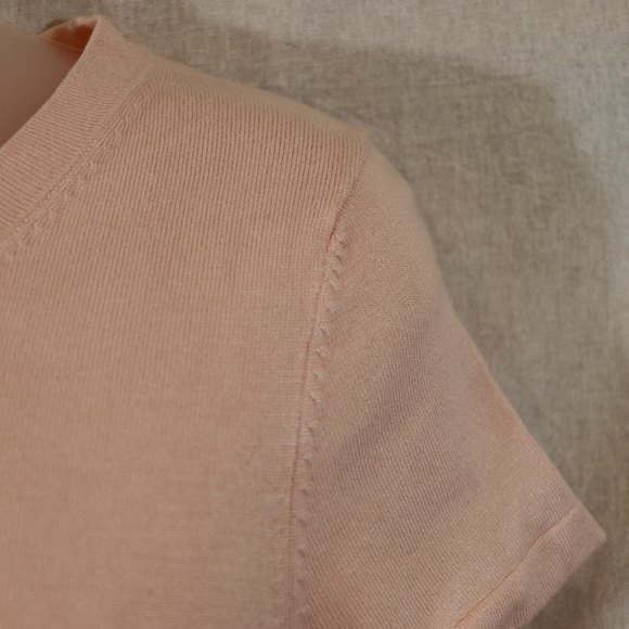 Adrianna Papell Light Pink Ruffle Hem Blouse Small Soft Girl Pastel Pink SM - Picture 6 of 12